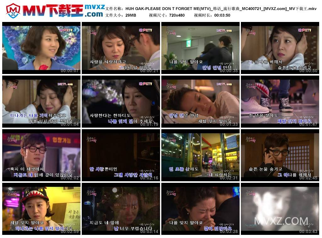 HUH GAK-PLEASE DON T FORGET ME(MTV)_韩语_流行歌曲_MC400721